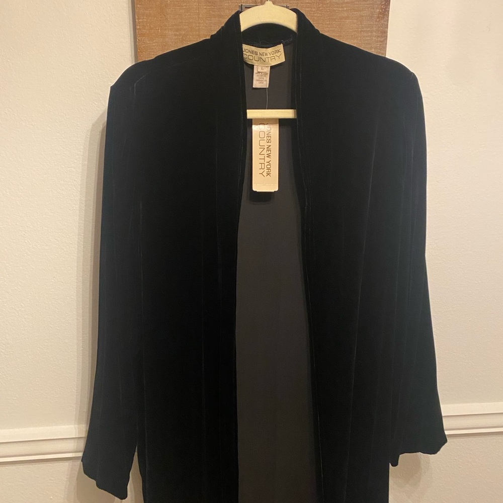 NWT 🎄Jones New York Country LUXURIOUS 🤩Silky Velvet Long Duster Coat Sz L $179